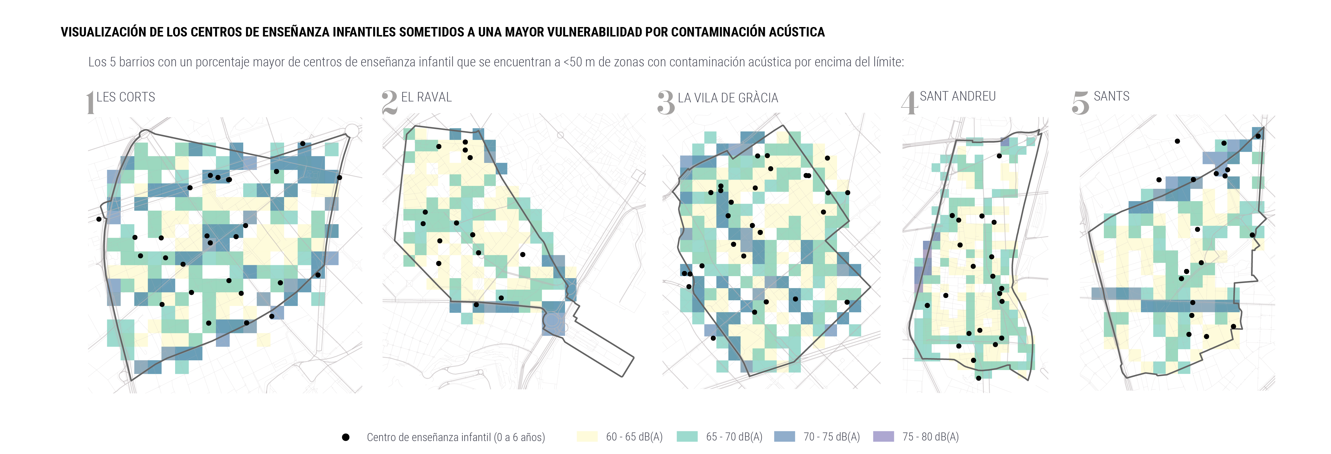 En Barcelona hay centros de enseñanza en zonas donde la contaminación acústica diurna es casi nociva / ICM-CSIC