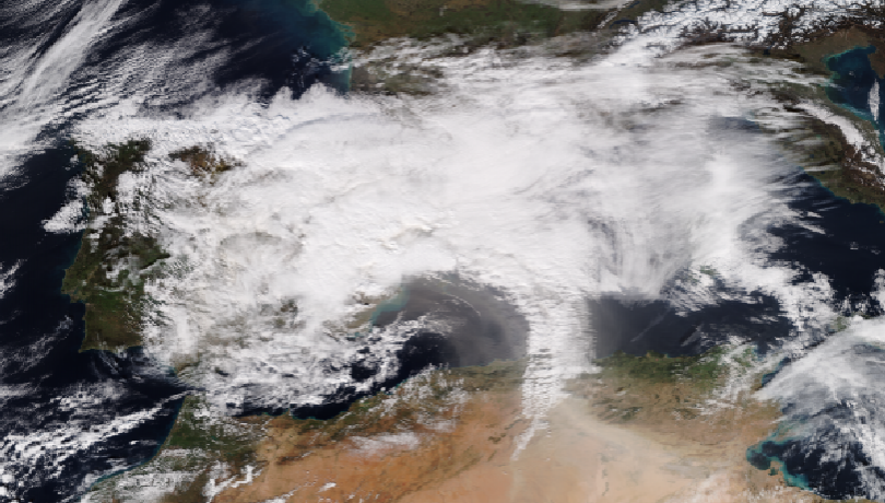 La borrasca Gloria sobre el Mediterráneo occidental / NASA Worldview