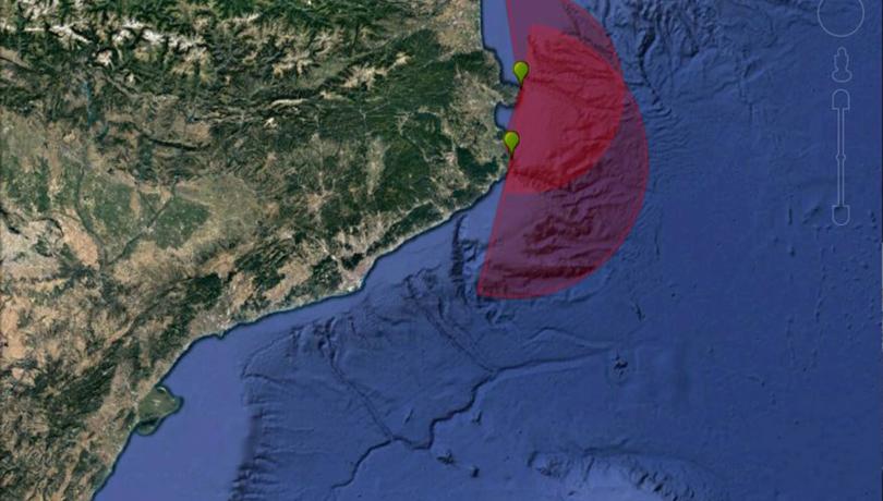 Cobertura estimada de las corrientes marinas en la región de Begur-Cap de Creus / Generalitat de Catalunya