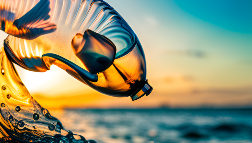 La rigidez, transparencia y dureza del PET lo convierten en uno de los plásticos más valiosos para la fabricación de botellas/Imagen generada con IA (Francesco Colizzi).