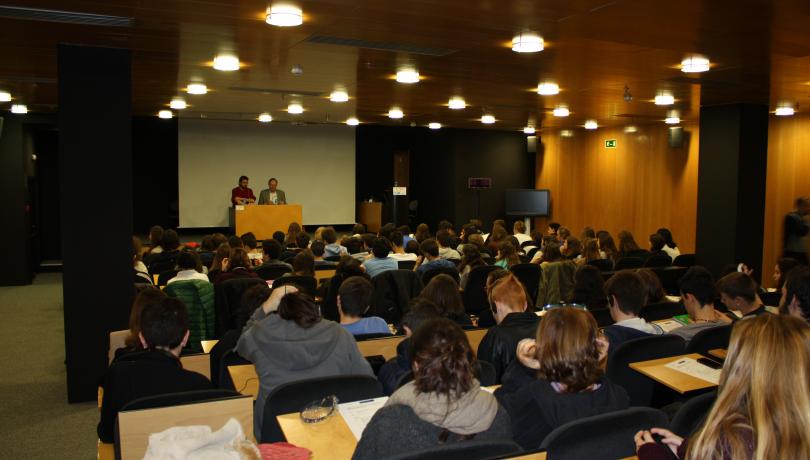 David Tilman, premio Ramon Margalef 2014, dialoga a l'ICM con estudiantes de la Red de Escuelas para la Sostenibilidad de Cataluña