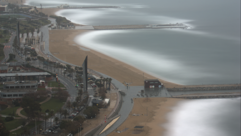 En las playas de Barcelona, las pérdidas de sedimento debidas al oleaje y al efecto de los temporales sólo se pueden compensar trayendo arena de otros lugares / ICM-CSIC.