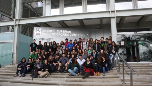 Visita de alumnos de la UAB a la Zona de Acuarios y Cámaras Experimentales del ICM. 